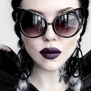 KAT V D Y2K CAT EYE BLACK DARK GOTH SUNGLASSES NWOT